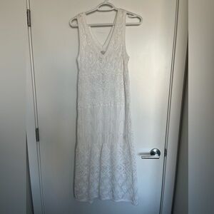 Nic + Zoe White Crotchet Dress, Size S, NWT